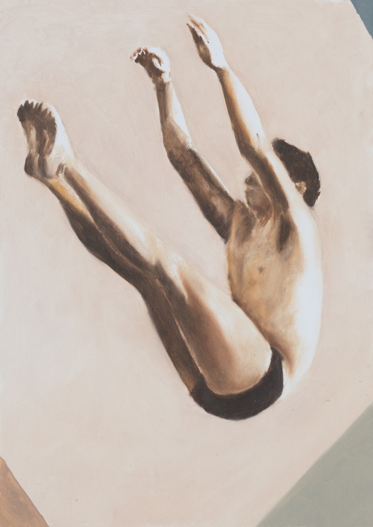 Frame (2018), 29.7 x 21 cm, oil on paper on panel (Sgabello collection)